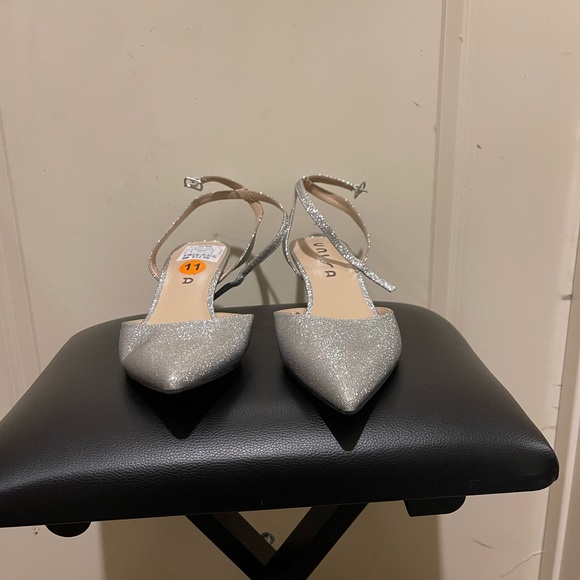 Unisa Silver Heels Sparkly Formal Shoes - Picture 1 of 5